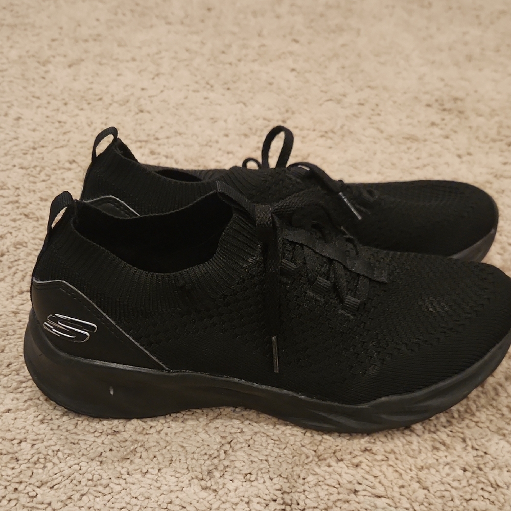Skechers Black Athletic Knit Shoes